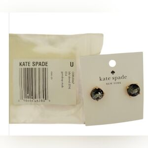 Kate Spade Gold-Tone Black Crystal Stud Earrings NWT